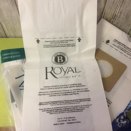 Royal AX-AY-ABHI-04536 Type B Vacuum Bags-10 per Pack, Paper, White