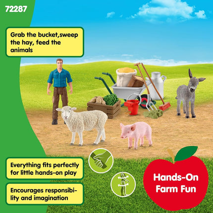 Schleich Farm World - 19Pc Animal Feeding Farm World Bundle | 72287
