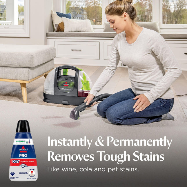 Bissell Professional Spot and Stain + Oxy Fórmula para máquinas portátiles, 32 oz, 1 paquete, 32 fl oz