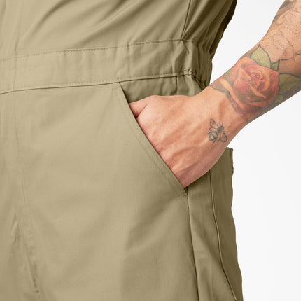 Dickies Mens Short Sleeve Coveralls, Khaki, Small Short