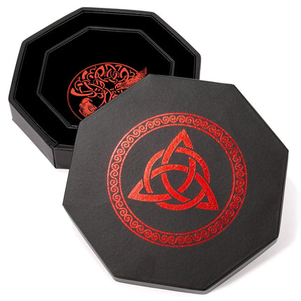 Premium Dice Tray for DND, Detailed World Tree & Wolf Raven Design – 23 CM