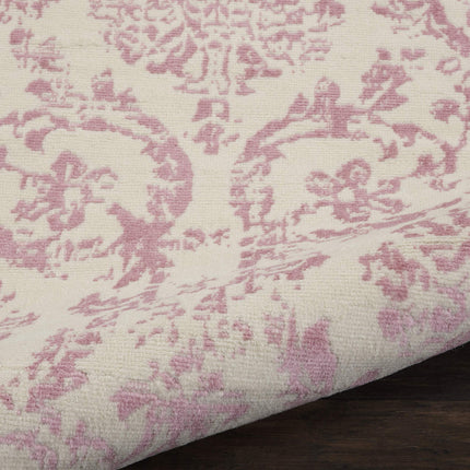 Nourison JUB09 Jubilant Vintage Damask Ivory/Pink Area Rug Runner 2'3" x 7'3", 2'x7',