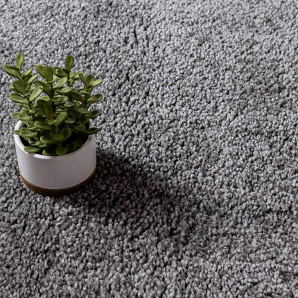 Unique Loom Solo Collection Plush Casual Gray Area Rug (3' x 5')