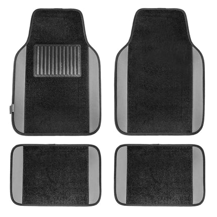 FH Group F14407GRAY Universal Fit Premium Carpet Gray Automotive Floor Mats fits most Cars, SUVs, and Trucks with Driver Heel Pad, Full Set