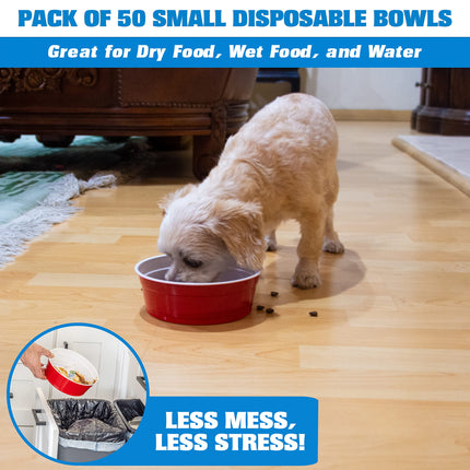Party Dog Écuelles de Nourriture pour Chats et Chiens Style Gobelet Rouge Jetable - Grandes et Petites Tailles