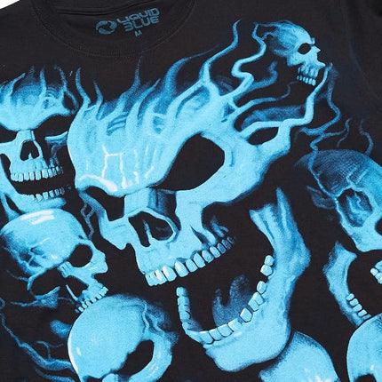Liquid Blue Men's Vampire Skulls T-Shirt, Black, Large