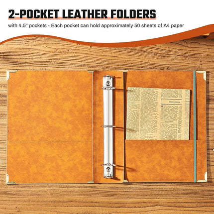 Ovesmusl Sunflower PU Leather 3 Ring Binder 2 Inch Fits 8.5"x11" Paper