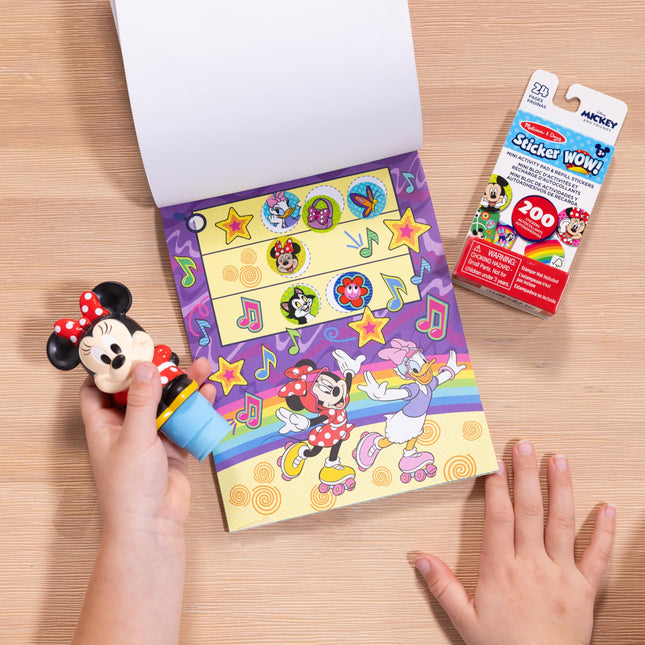 Melissa & Doug Sticker Wow!� Disney Minnie Mouse Bundle: 24-Page Activity Book, Refillable Sticker Stamper, Mini Pad, 500 Stickers, Arts and Crafts for Kids Ages 3+