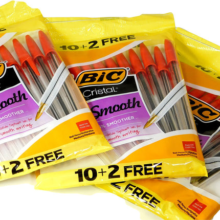 Bic Cristal Xtra Smooth Easy Glide Red Ink Ball St