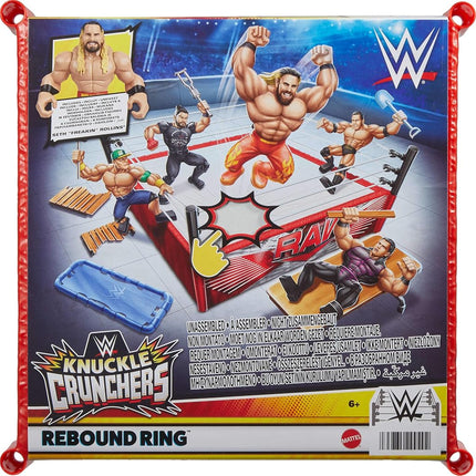 WWE Knuckle Crunchers Action Figure & Rebound Ring Playset, Includes 2.5-inch Seth Rollins Figure with Crunching Joints, Accessories & Flex Mat Technology, JFK77
