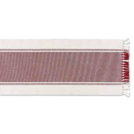 DII Woven Table Runner, Cotton, Redwood, 13x72 (13x77.5, Fringe Included)