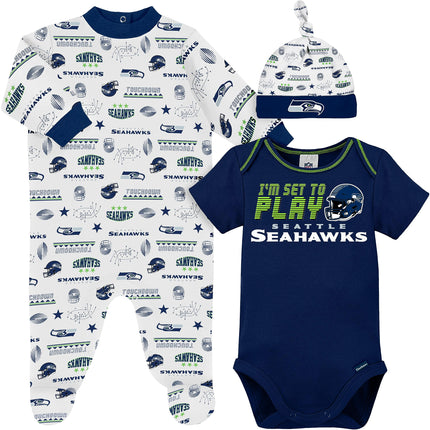 Gerber NFL Baby Boy Pack Footie Registry Gift 3 Pi