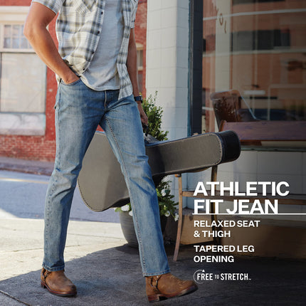 Wrangler Men's Free-to-Stretch Athletic Fit Jean, Wyatt, 42W x 30L