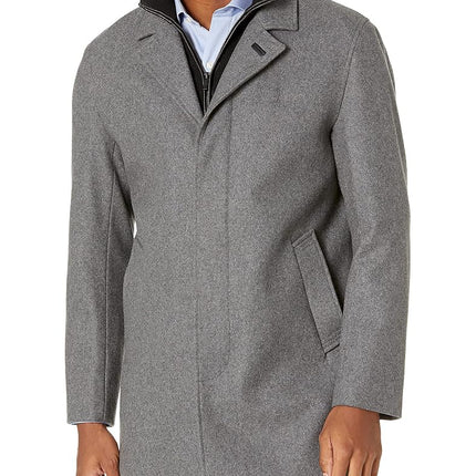 Cole Haan Men's Melton Wool Topper Coat, Lt Grey, X-Large