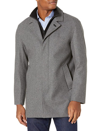 Cole Haan Men's Melton Wool Topper Coat, Lt Grey, 