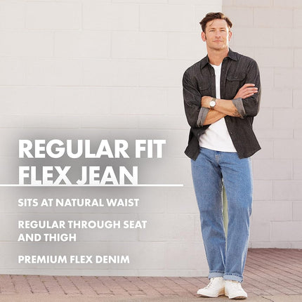 Wrangler Authentics Men's Classic 5-Pocket Regular Fit Jean, Dark Stonewash Flex, 38W x 36L