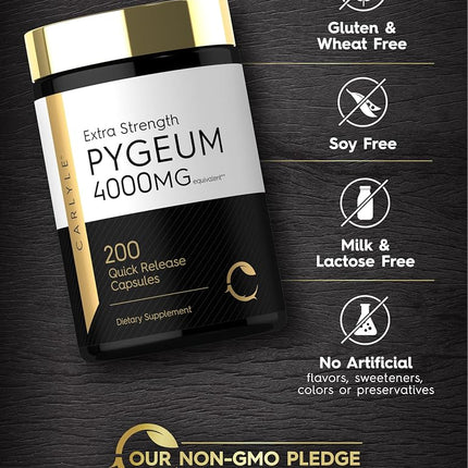 Pygeum Africanum Bark 1500 mg 2 x 100 Capsules Twin Pack | High Potency Extract | Supports Prostate Health | Non-GMO, Gluten Free Supplement | by Carlyle