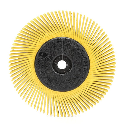 Scotch-Brite Radial Bristle Brush BB-ZB, 152 mm x 12.7 mm x 25.4 mm, P80, Yellow, Type A, With adapter