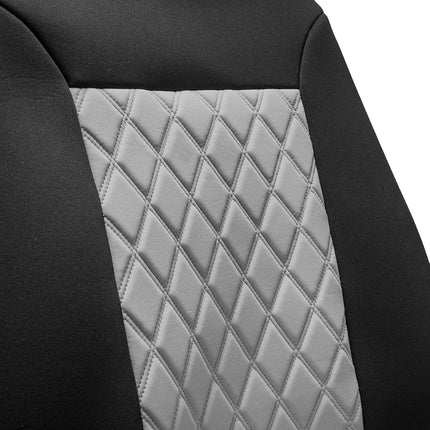 FH GROUP Car Seat Covers Front Set Neosupreme - Car Seat Cover for Low Back Seats with Removable Headrest, Universal Fit, Automotive Seat Covers, Airbag Compatible, Car Seat Cover for SUV Gray/Black