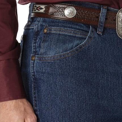 Wrangler Men's Premium Performance Cowboy Cut Slim Jean, Mid Stone, 35W x 36L