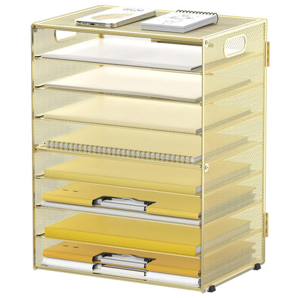 DALTACK 9-Tier Paper Letter Tray Desk Organizer wi