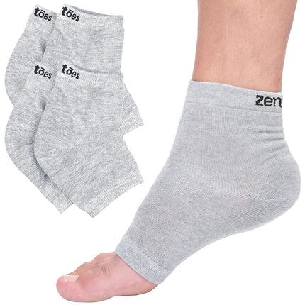 ZenToes Moisturizing Heel Socks 2 Pairs Gel Lined 