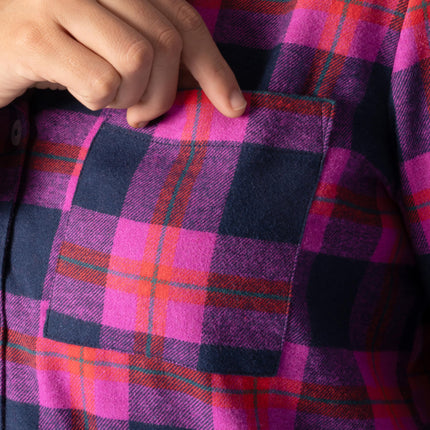 Fruit of the Loom Women's Flannel Sleep Shirt, Multi Plaid, XL