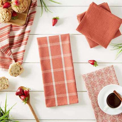 DII 100% Cotton, Ultra Absorbent, Oversized, Washing, Drying, Basic Everyday Kitchen Dishtowel 18 x 28 & Dishcloth 13 x 13, Set of 5 - Spice
