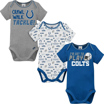 NFL Gerber Unisex Baby Standard 3 Pack Short Sleev