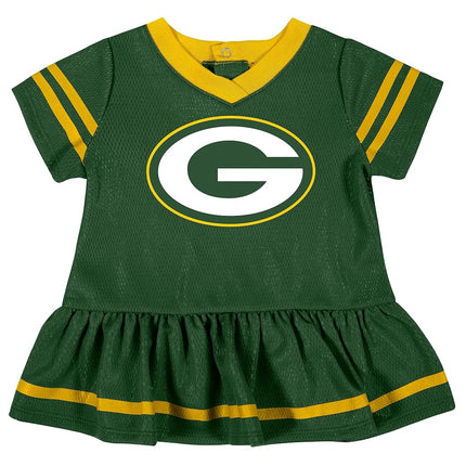 NFL Bay Packers Girls 2018Dazzle Dress & Panty, Green, 0-3 Months