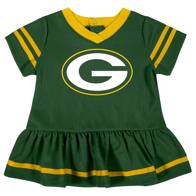 NFL Bay Packers Girls 2018Dazzle Dress & Panty, Green, 3-6 Months