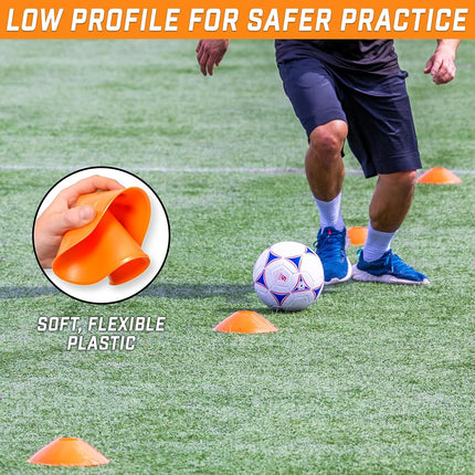 GoSports Sports Training Cone 20 Pack with Tote Bag