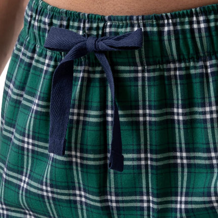 Izod Men's Dyed Woven Pyjama Bottoms Made from Poly-Rayon Yarn, Green Chequered, XXL