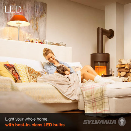 Sylvania Ultra A19 LED Light Bulb, 60W Equivalent, Efficient 9W, Medium Base, Dimmable, Frosted Finish, 2700K, Soft White - 8 Pack (41954)