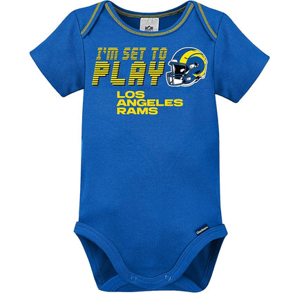 NFL Los Angeles Rams 3 Pack Short Sleeve Bodysuit, blue/grey/white Los Angeles Rams New, 6-12 Months