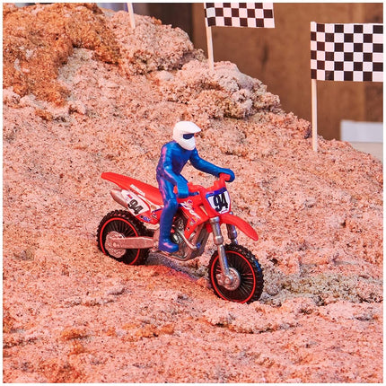 AONELAS Supercross, Authentic 5-Pack of 1:24 Scale Die-Cast Motorcycles with Rider Figure, Toy Moto Bike for Kids and Collectors Ages 3 and up
