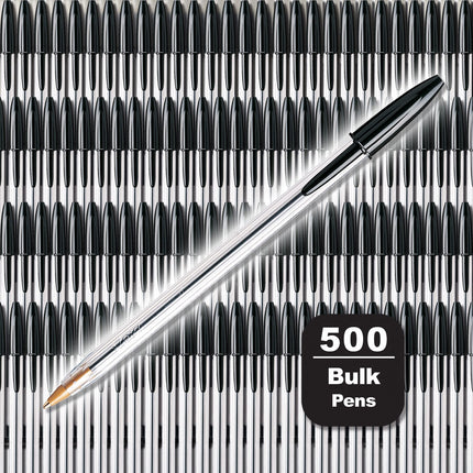 BIC Cristal Xtra Smooth Black Ballpoint Pens, Medi