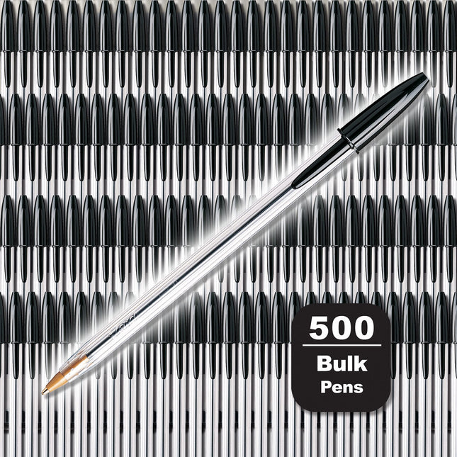 BIC Cristal Xtra Smooth Black Ballpoint Pens, Medi