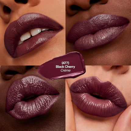 REVLON Super Lustrous Lipstick Gift Set, 5-Piece, Creamy Formula, Moisturized Feel, 755 Bare It All, 477 Black Cherry, 535 Rum Raisin, 805 Candied Rose, 810 Uncut Ruby