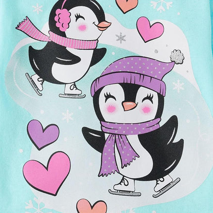 The Children's Place,Niñas bebés y Niñas pequeñas,Camisetas gráficas de manga larga surtidas para el día a día,Paquetes múltiples,2-Paquete de Pingüinos/Oso Cupcake,2 años