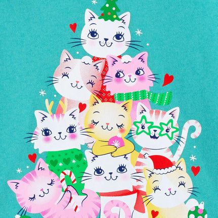 The Children's Place Baby Girls' and Toddler All Holidays Long Sleeve Graphic T-Shirts, Multipack, Holiday Tree/Cat Holiday Tree, 5T