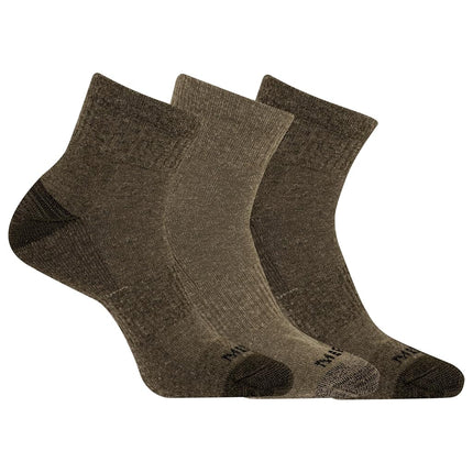 Merrell Unisex's Men's and Women's Wool Everyday Hiking Ankle Socks-3 & 6 Cushioned Moisture Wicking, Olive Assorted (3 Pairs), X-Large