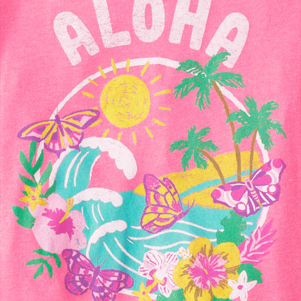 The Children's Place Girls' Animal Short Sleeve Graphic T-Shirts, Multipack, Rainbow Unicorn/Aloha/Dolphin, XX-Large