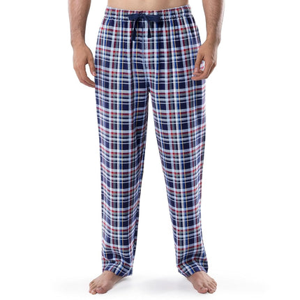 Conjunto de pijama de jersey Henley y pantalón de franela para hombre IZOD, azul marino, S
