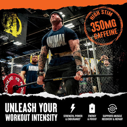 Animal Fury Pre-Workout Energy Supplement with Amino Acids, Green Apple 30 Servings