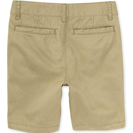 The Children's Place Boys Stretch Chino Shorts, Flax/New Navy 6-Pack, 14