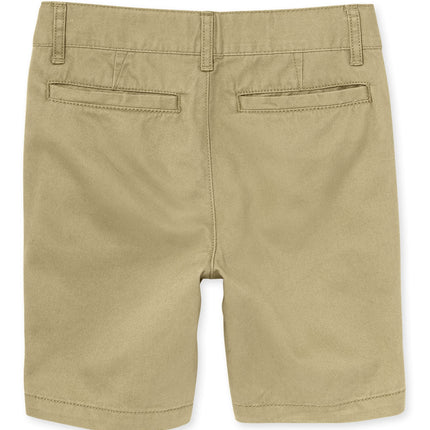 The Children's Place boys Stretch Chino Shorts, Flax, 4 husky