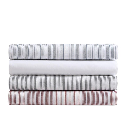 Nautica - King Fitted Sheet, Cotton Percale Bedding, Casual Home Decor (Beaux Stripe Blue, King)