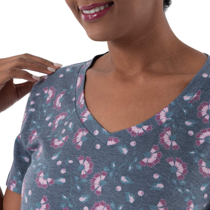 Fruit of the Loom Women's Plus Size Sleeve Tee and Short 2 Piece Sleep Set, Floral, 4X