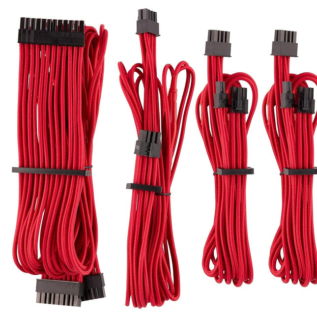 Corsair Premium Individually Sleeved PSU Cables Starter Kit Type 4 Gen 4 – Red